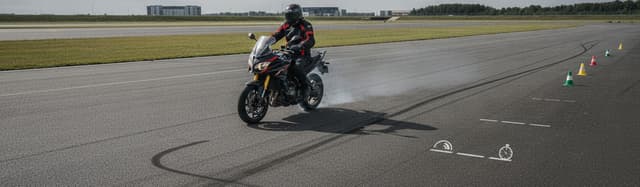Freinage d'urgence à moto : distances, technique et ce que teste l'ETM
