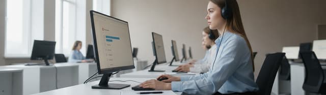 candidat passant un test TOEIC sur ordinateur en centre d'examen